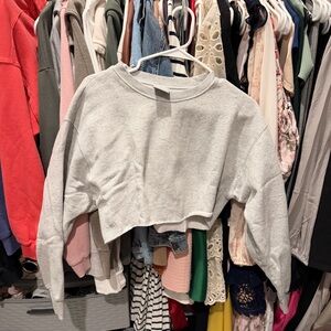 Aritzia Cozy Gray Sweatshirt Crop